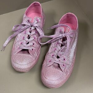 Converse All Stars Low Top Unisex Sparkly Pink Glitter Sneakers mens 7 Women 9